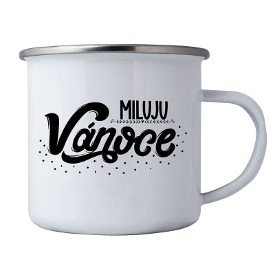 Plechový smaltový hrnek 350 ml - Miluji Vánoce
