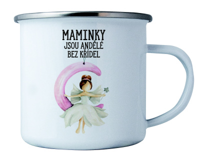 Plecháček s potiskem 8 cm - Maminky jsou andělé bez křídel
