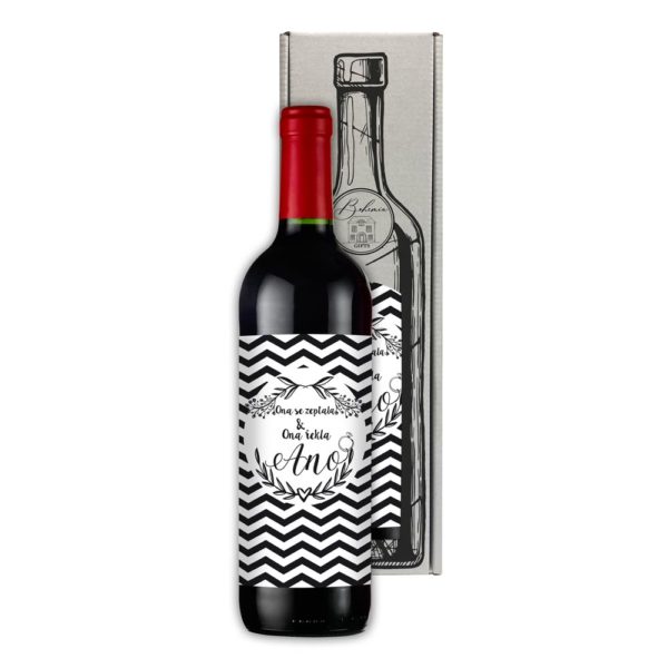 Dárkové víno Merlot 0,75 l - Ona se zeptala a Ona řekla ano