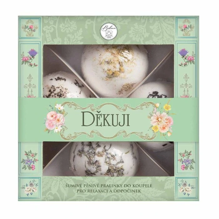 Pralinky do koupele - Děkuji (4x šumivá bomba do vany)