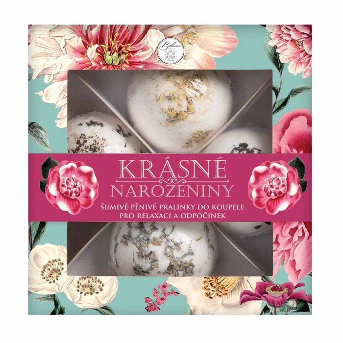 Pralinky do koupele - Krásné narozeniny (4x šumivá bomba do vany)
