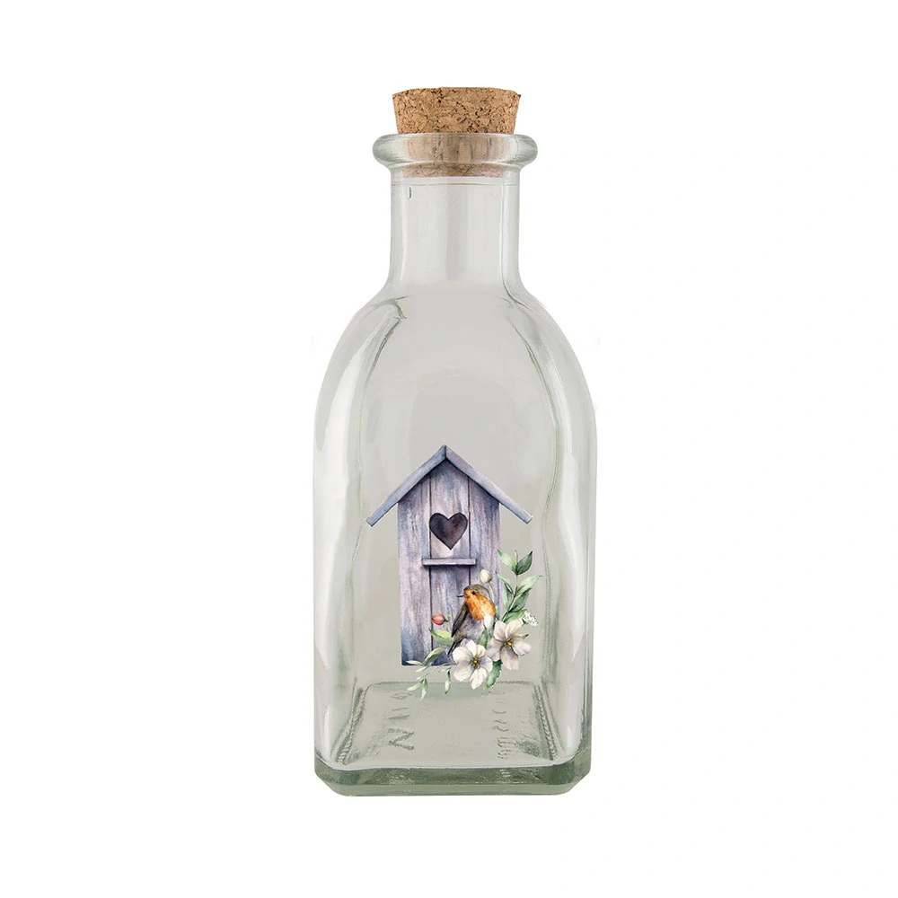 Skleněná lahvička 250 ml - Domeček