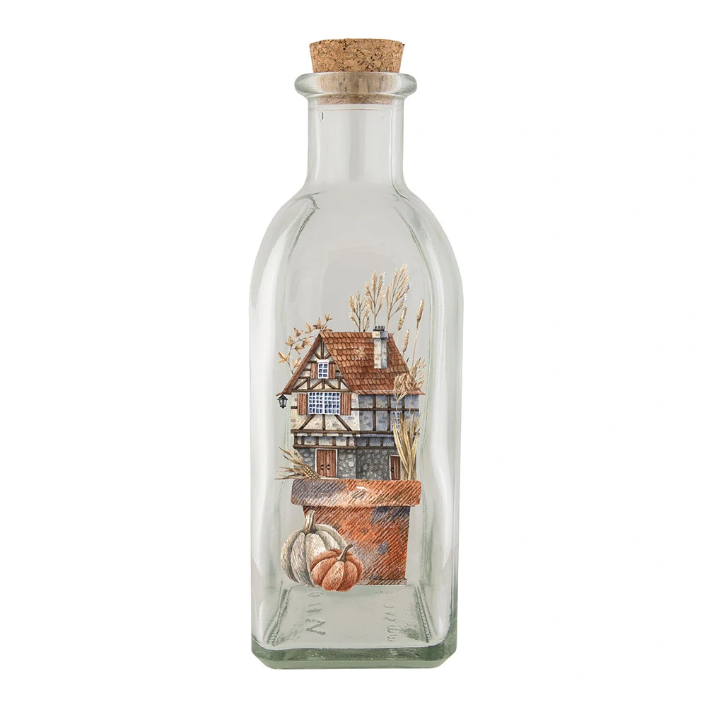 Skleněná lahvička 500 ml - Podzim