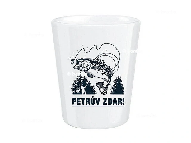 Keramický panák pro rybáře - Petrův zdar