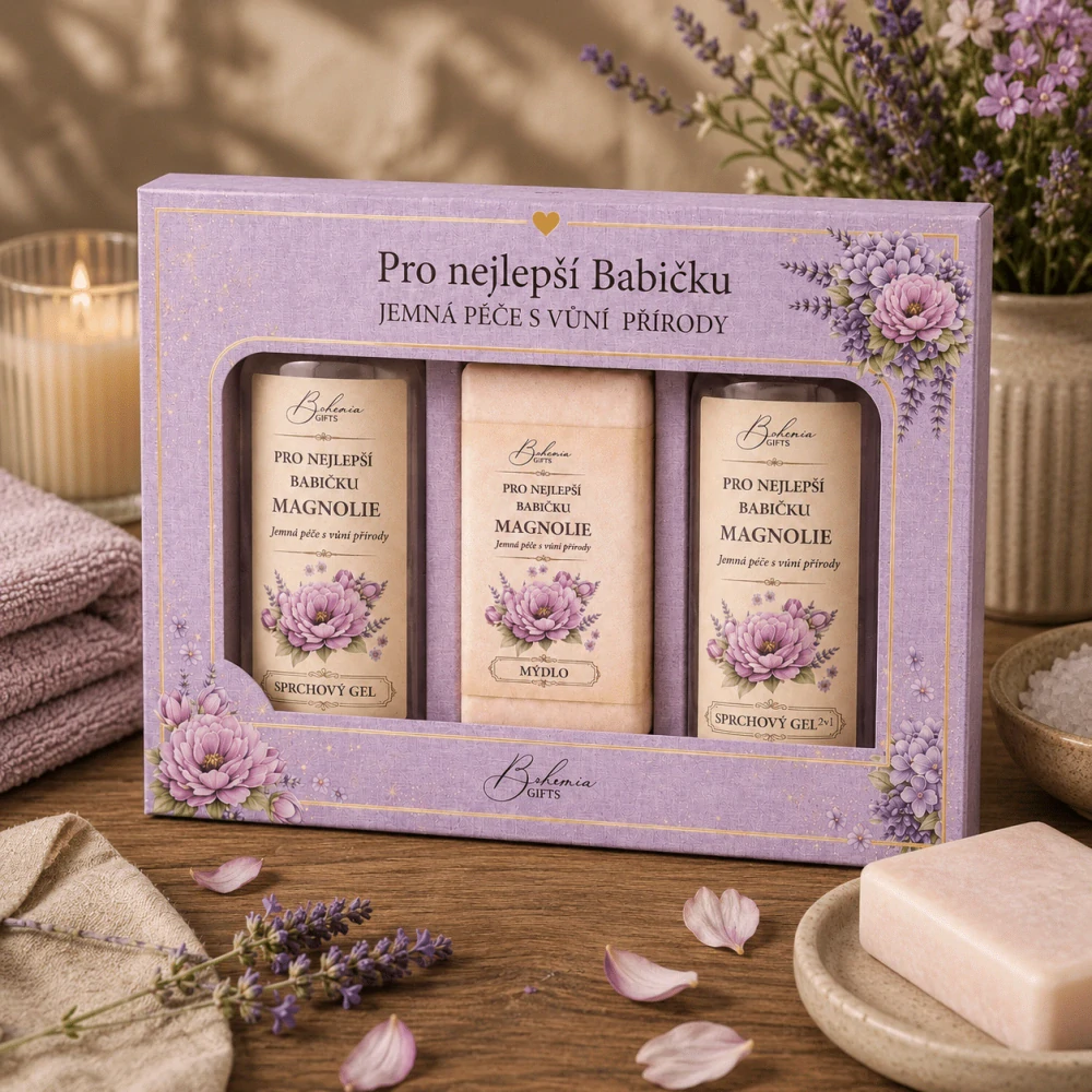 Kosmetická sada Pro nejlepší babičku – sprchový gel 100ml, tuhé mýdlo 100 g a sprchový gel 2v1 100 ml