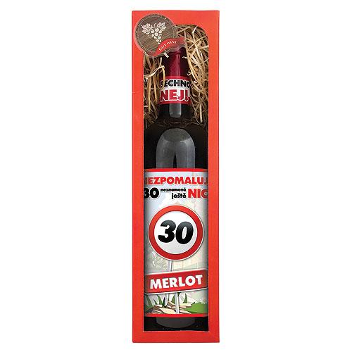 Dárkové víno Merlot 0,75 l - Vše nejlepší 30