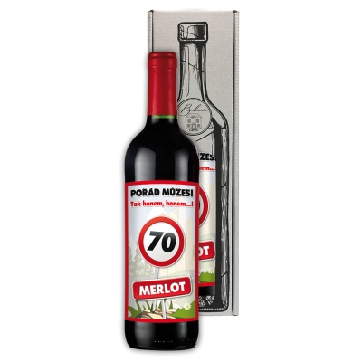 Dárkové víno Merlot 0,75 l - Vše nejlepší 70