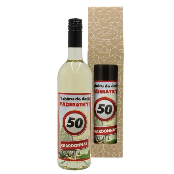Dárkové víno Chardonnay 0,75 l - Vše nejlepší 50