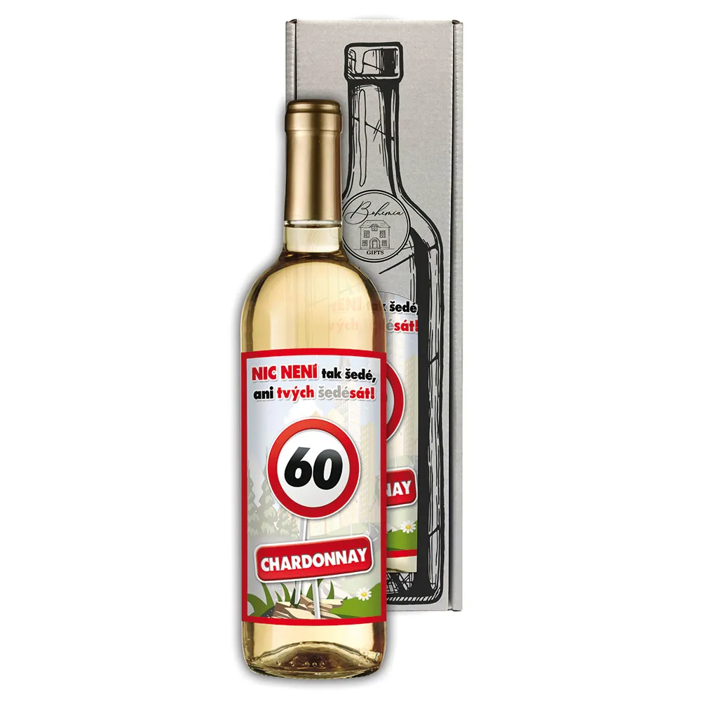 Dárkové víno Chardonnay 0,75 l - Vše nejlepší 60