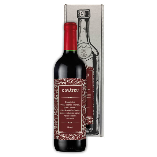 Dárkové víno Merlot 0,75 l - K svátku