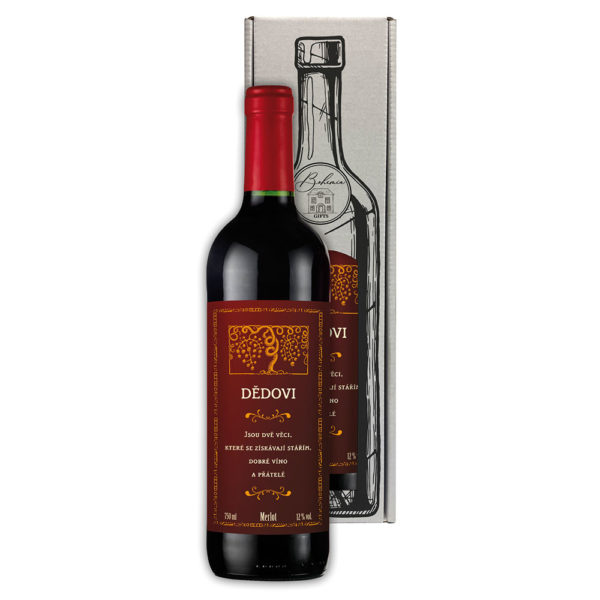 Dárkové víno Merlot 0,75 l - Dědečkovi