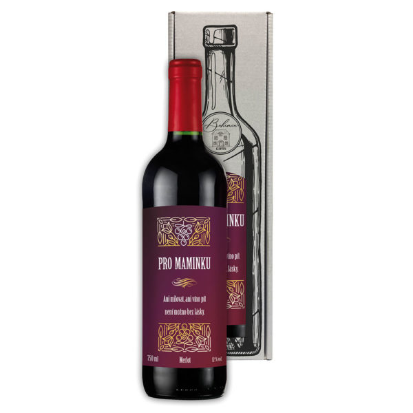 Dárkové víno Merlot 0,75 l - Mamince