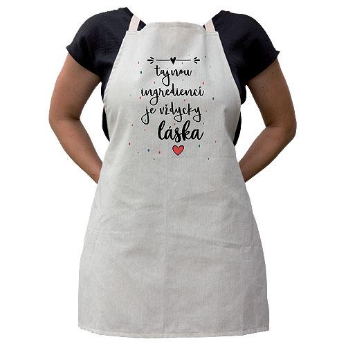 Kuchyňská zástěra s potiskem - tajna ingredience