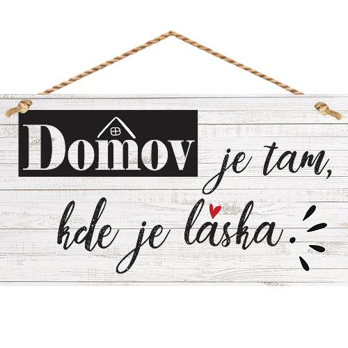 Dekorační obrázek na zavěšení 13 x 24cm - Domov...