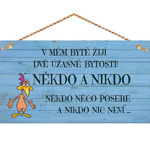 Dekorační obrázek na zavěšení 13 x 24cm - Někdo a nikdo...