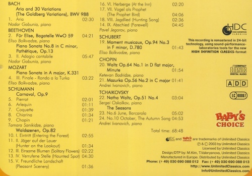 Baby´S Favourite Piano Hits CD