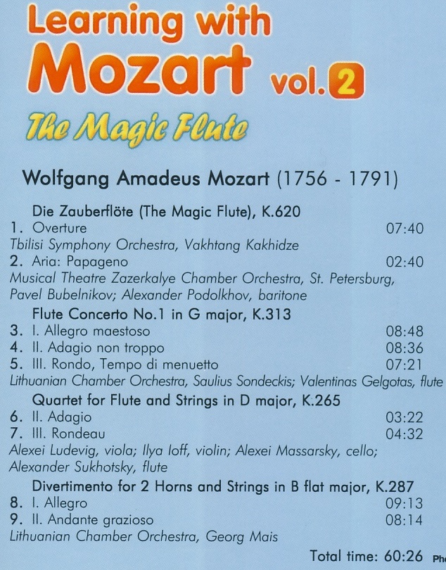Learning With Mozart - The Magic Flute CD