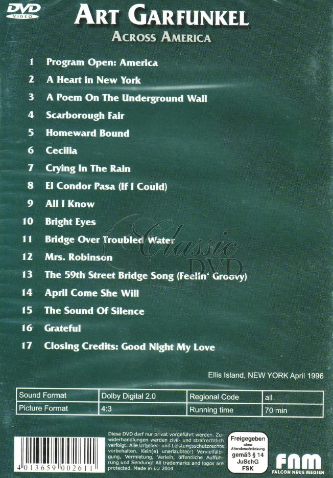 Art Garfunkel -  Across America 1996 DVD 