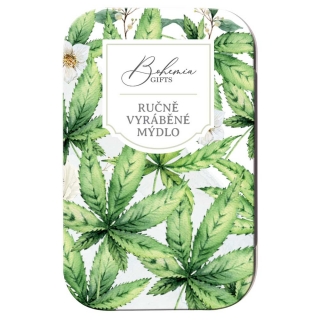 Ručně vyráběné mýdlo v plechové krabičce 80 g - cannabis