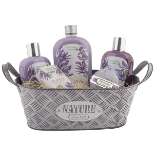 Dárkový plechový box s levandulovou kosmetikou