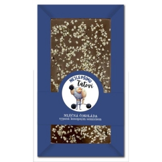 Mléčná čokoláda 80 g s konopným semínkem - Nejlepšímu tátovi
