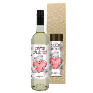 Dárkové víno Chardonnay 0,75 l - Srdeční záležitost