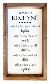 Dřevěný obraz 20 x 35 cm v rámečku - Kuchyně