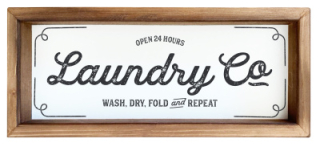 Dřevěný obraz 15 x 42 cm v rámečku - Laundry Co