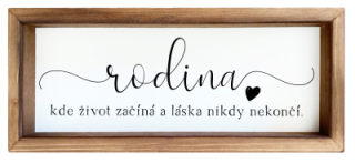Dřevěný obraz 15 x 42 cm v rámečku - Rodina