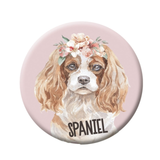 Button (placka) se špendlíkem 44 mm - Spaniel