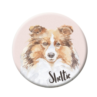 Button (placka) se špendlíkem 44 mm - Sheltie