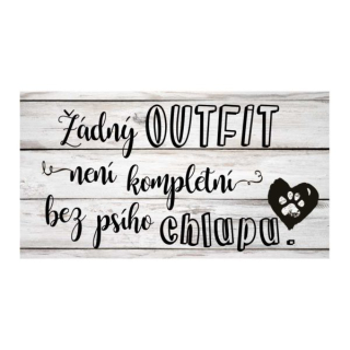 Dekorační obrázek na zavěšení 13 x 24 cm – Outfit chlupy