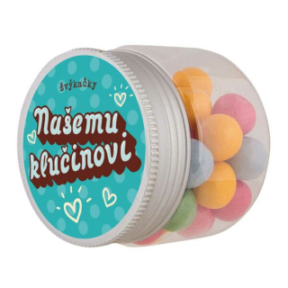 Kulaté žvýkačky v plastové dóze, 100 g – Našemu klučinovi
