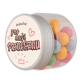 Kulaté žvýkačky v plastové dóze, 100 g – Pro princeznu