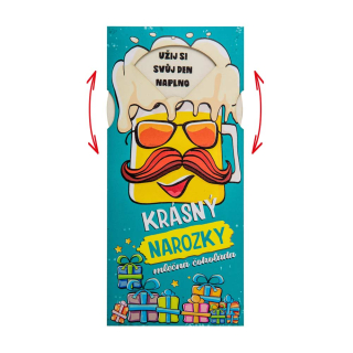 Dárková interaktivní čokoláda 100 g - Krásné narozeniny (pivo s dárky)