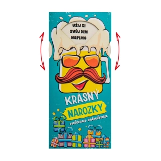 Dárková interaktivní čokoláda 100 g - Krásné narozeniny (pivo s dárky)