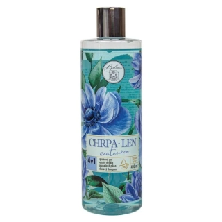 4v1 sprchový gel, šampon, pěna a mýdlo 400 ml - chrpa a len