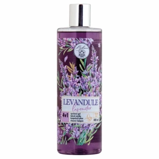 4v1 sprchový gel, šampon, pěna a mýdlo 400 ml - levandule