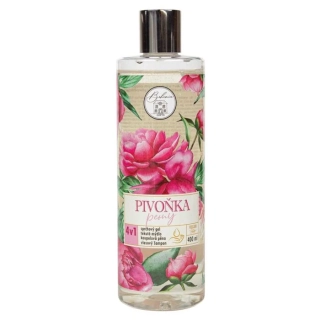 4v1 sprchový gel, šampon, pěna a mýdlo 400 ml - pivoňka