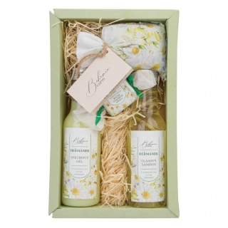 Kosmetická sada heřmánek - Sprchový gel 200 ml, šampon 200 ml, sůl 150 g a mýdlo 30g