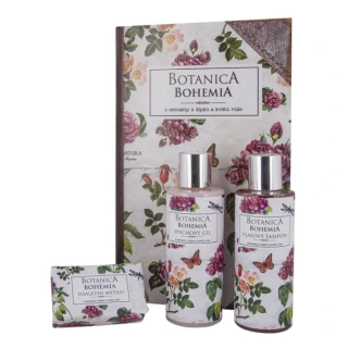 Botanica kosmetická sada gel 200ml, šampon 200ml a mýdlo 100g - Růže