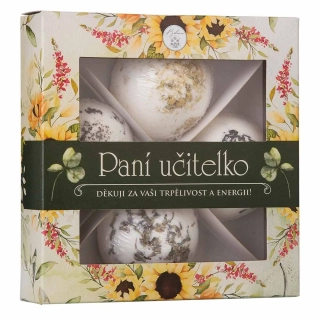 Pralinky do koupele - Paní učitelko děkuji (4x šumivá bomba do vany)