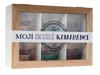 Sada čajů v dřevěném boxu - Mojí skvělé kamarádce