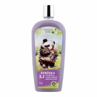 3v1 dětský sprchový gel, šampon a pěna do koupele 500 ml - borůvka