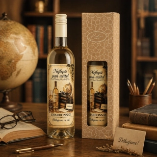 Dárkové víno Chardonnay 0,75 l - Pro pana učitele