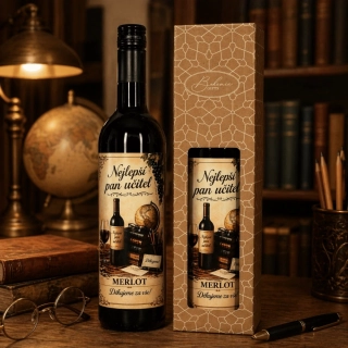 Dárkové víno Merlot 0,75 l - Pro pana učitele