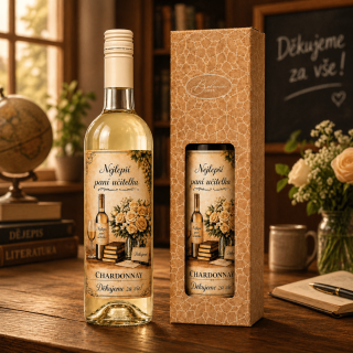 Dárkové víno Chardonnay 0,75 l - Pro paní učitelku