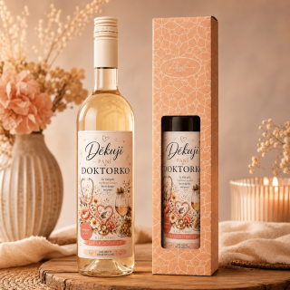 Dárkové víno Chardonnay 0,75 l - Děkuji paní doktorko