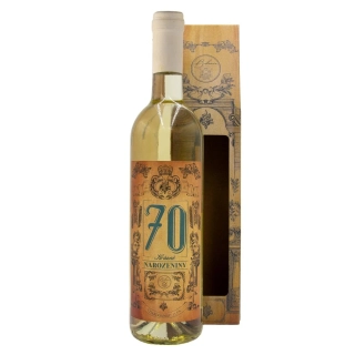 Dárkové víno Chardonnay 0,75 l - Pro muže k 70. narozeninám