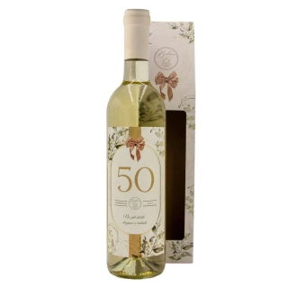 Dárkové víno Chardonnay 0,75 l - Pro ženu k 50. narozeninám